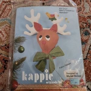 Kappie originals ltd vintage new old stock 1980 Kit: Merry Christmas Reindeer